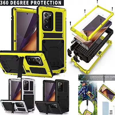 WaterProof For Galaxy Note20/20 Ultra Metal With Glass 360°Screen Protector Case • £22.31