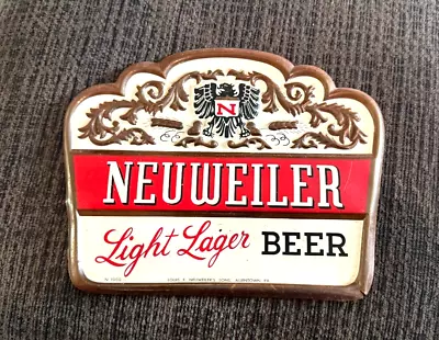 Rare Neuweiler Light Lager Beer - Brewing Co Vacuform Type Sign Allentown Pa • $49.99