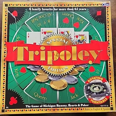 Cadaco Tripoley Special Ed Rotating Turntable Rummy Hearts Poker 2000 Complete • $29.99