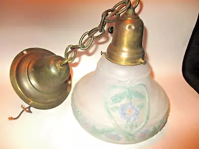 Vintage~~hanging Ceiling Light Fixture & Shade • $29.45