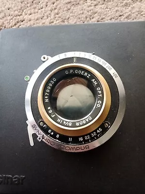 C.P. Goerz 8 1/4  (210mm) F6.8 Gold Rim Dagor Lens With Synchro-Compur Shutter • $799
