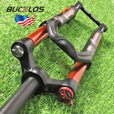 BUCKLOS 26/27.5  140mm Travel XC MTB Air Bike Suspension Fork Thru Axle Rebound • $109.24