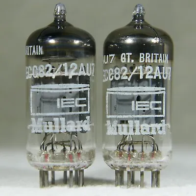 Matched Pair Mullard 12AU7/ECC82 Short Plate O-Getter Copper Getter Post 1967 • $160