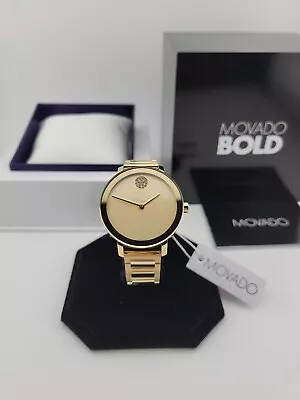 Movado Bold Evolution Women's Glitter Dial Gold Tone Watch - 3600733 ($850 MSRP) • $349.99