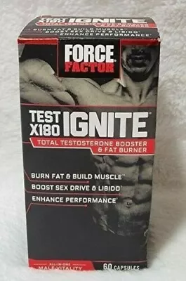 Force Factor:TEST X180 IGNITE 60Caps (Testosterone Booster&Fat Burner) Exp.7/25 • $16.77