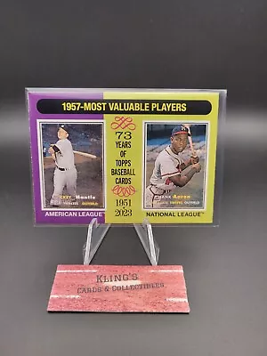 2024 Topps Heritage 1957-Most Valuable Players Mickey Mantle Hank Aaron #190 • $0.06