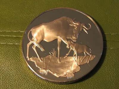 East African Wild Life Society Wildebeests Franklin Mint Bronze Medal • $19.99