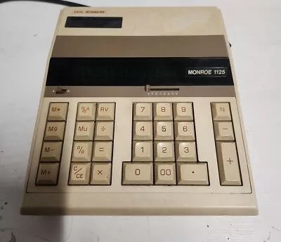 Vintage Monroe 1125 Electronic Display Desktop Calculator Alps SKCC Tall Grey • $35