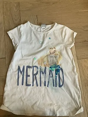 Mermaid T-shirt With Sequins Aged 6-7 Years • £5