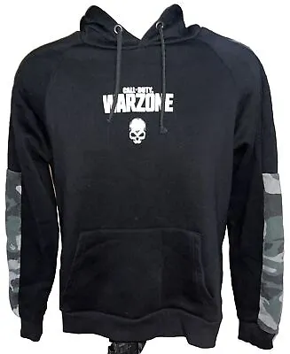 Call Of Duty Black Camo Detail Skull Warzone Pullover Hoodie Size M • £19.99