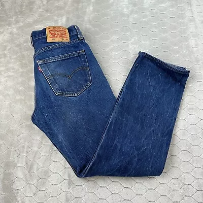 Levis 501 Jeans Blue Dark Wash Straight Leg Button Fly Modern Jeans - Mens 30x30 • $20