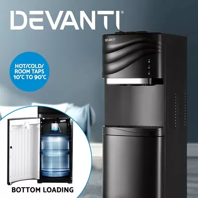 Devanti Water Cooler Dispenser Stand Bottom Load Hot Cold Office Chiller Black • $199.95
