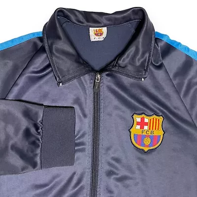 FC Barcelona Football Jacket Full Zip-Up Sweatshirt Futbol Club Soccer Navy Blue • $12.99