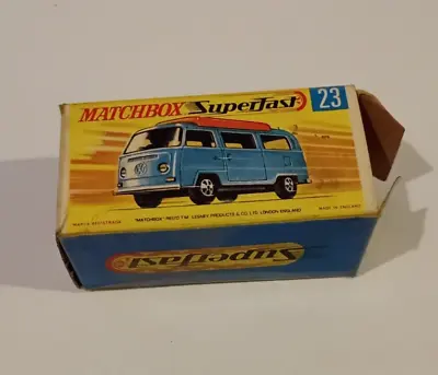 Lesney Matchbox Superfast No 23 Volkswagen Camper - Original Box • £20