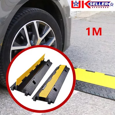  Rubber Cable Floor Protector Ramp Speed Bump Road Cover Channel 1M • £25.99