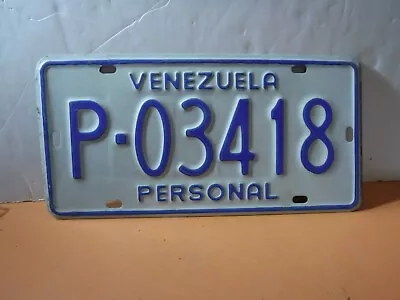 Venezuela South America  Auto Passenger License Plate   P - 03418   Personal • $29.95