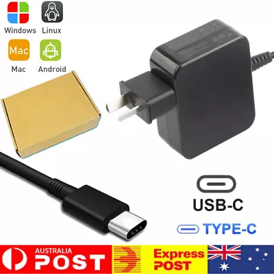 65W USB-C PD Type-C AC Adapter Laptop Charger Universal Power Supply Cord AU • $19.99