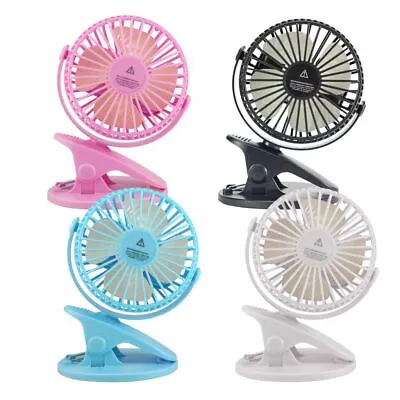 360° Mini USB Fan Battery Operated Oscillating Clip On Desk Stroller Electric • $12.87