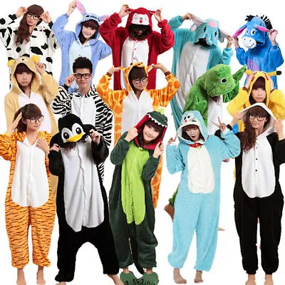 Sell ! Unisex Adult Pajamas Kigurumi Cosplay Costume Animal Bodysuit Sleepwear • £25.34