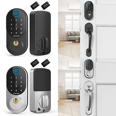 Fingerprint Smart Lock SMONET Keyless Entry Door Lock With Handle Lever Deadbolt • $59.99