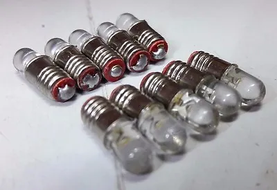 10x 12V E5 LES LED Miniature Filament Replacement Screw Dolls House Light Bulbs • £7.22