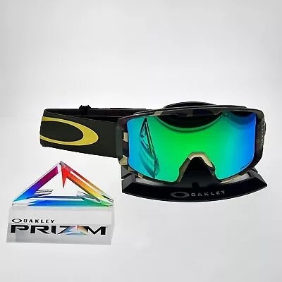 $94 • Buy New Oakley Line Miner Xl Snow Goggles Sammy Carlson Camo Greens Prizm Jade