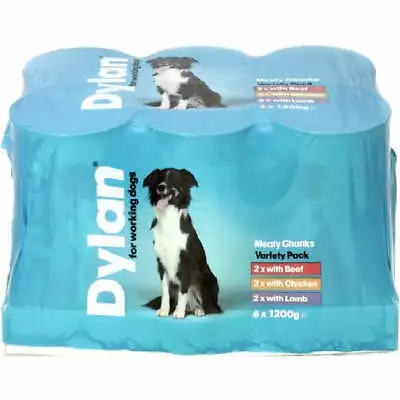 DYLAN LARGE VARIETY 1200G Wet Tinned Dog Food Bp Canned Meal Vf Working Pet Feed • £17.99