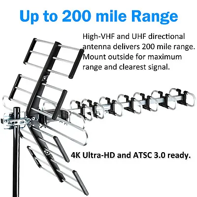 Outdoor TV Antenna Long Range Antenna 4K 1080P VHF UHF Digital HDTV Antenna • $52.95