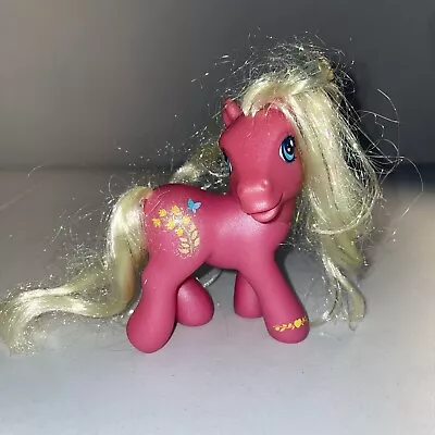 My Little Pony G3 Hasbro 2002 Forsythia Pink Glitter Flowers Butterfly • $2.99