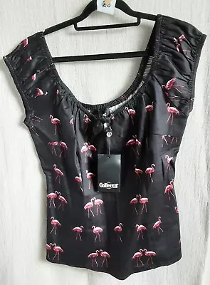 Collectif LORENA WINTER  Top  XXl  18 Flamingo  Pattern • £10.99