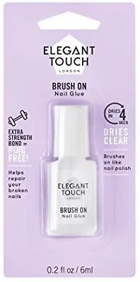 UK Brush On Nail Glue Clear 6ml Bonds And Repairs Artificial Nails High Quality • £4.21