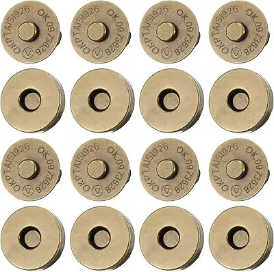 20 Set Magnetic Snaps Purse Bag Fastener Clasp Bronze 14MM  • $13.35