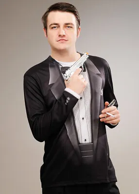 Mens James Bond Style Photorealistic Tuxedo Top • £12.99