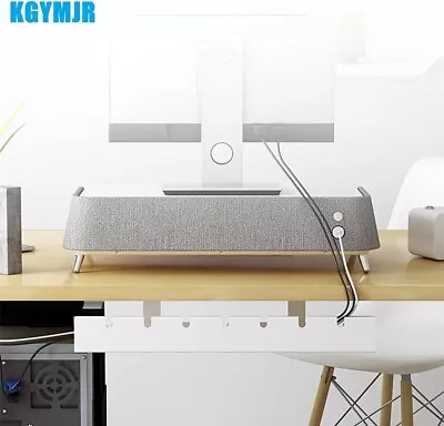 Metal Under Desk Cable Management Tray Standing Desk Cord Wire Organizer White • $38.99