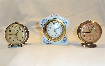 Vintage Lot Of 3 Russian Mechanical Alarm Desk Clock * Slava * Victory • $55