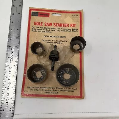 Vintage Craftsman 5pc. Hole Saw Kit No. 928787 USA 1 1/4  1 1/2  1 3/4  2 1/8 • $10.20