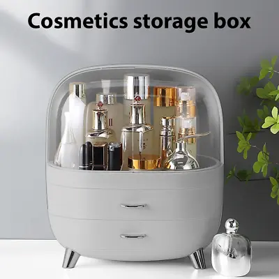 Make Up Organiser Cosmetic Vanity Case Box Drawers Skincare Storage Grey UK • £17.99