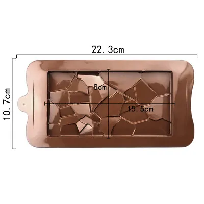 £2.39 • Buy Silicone Chocolate Bar Mould Shapes Candy Baking Cake Ice Cube Tray Jelly Mold 