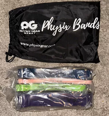 $18 • Buy Physix Gear Resistance Loop Bands Set With Travel Bag New Sealed 4 Piece Set