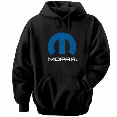Mopar Adult Men's Distressed Logo Officially Licensed Black Hooded Sweatshirt • $38.24