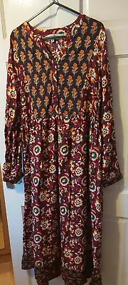£13.99 • Buy Lily Ella Size 10 Ladies Red Multicoloured Dress Long Sleeves Floral
