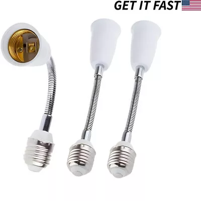 3 Pack E26 E27 Light Bulb Socket Flexible Extension Adapter Standard Medium Base • $10.59