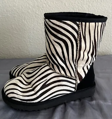UGG Australia  Exotic Classic Zebra Shearling Boots 1019123 SOLD OUT 8 HTF STYLE • $175