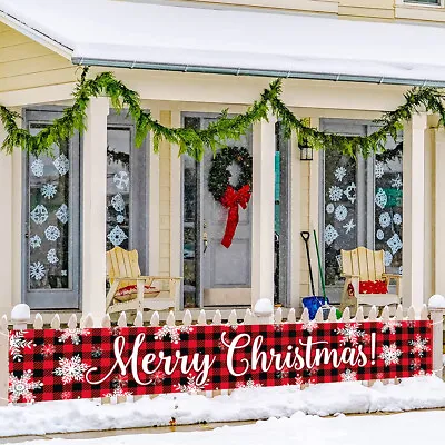 $6.17 • Buy Large Merry Christmas Snowflake Banner Sign Santa Xmas Home Outdoor Indoor Decor