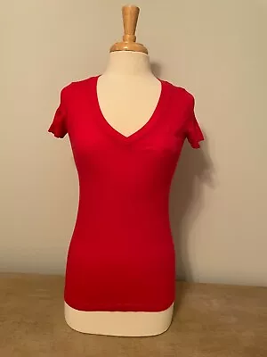 Mossimo Red Boyfriend Pocket V-Neck T-Shirt Size S Small EUC • $5