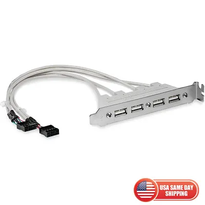 4 Ports USB 2.0 Hubs Expansion Rear Panel Header Bracket Motherboard Cable PC • $8.49