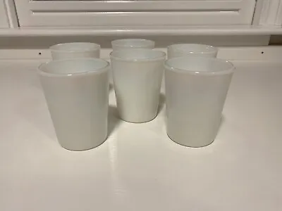Vintage Set Of 6 Opalescent White Milk Glass Juice Tumbler 3.5” Tall MINT • $20