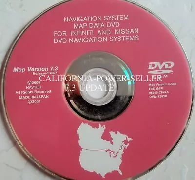 Infiniti Nissan Navigation Disk CD DVD Version 7.3 Navteq 25920 CF47A DVM-1203U • $64.88