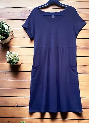 J Jill Navy Blue Knit V-neck Dress Medium • $14.99