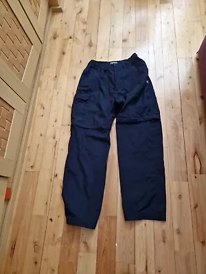 Mens Craghoppers Solarshield Blue Zip Off Cargo Trousers Shorts W30 L30 • £9